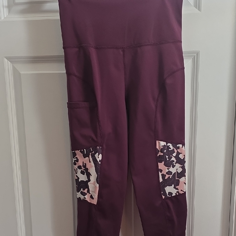 Women's Purple Leggings with Pocket Detail